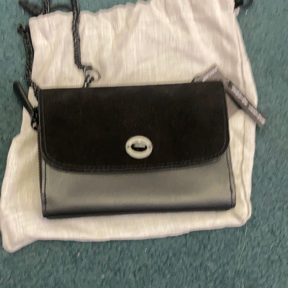 Kiko Leather Two Tone Mini Crossbody Bag Black NWT